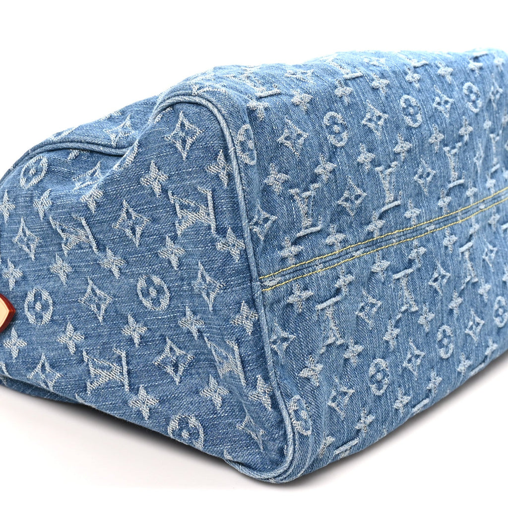 Monogram Denim Speedy Soft 30 Blue