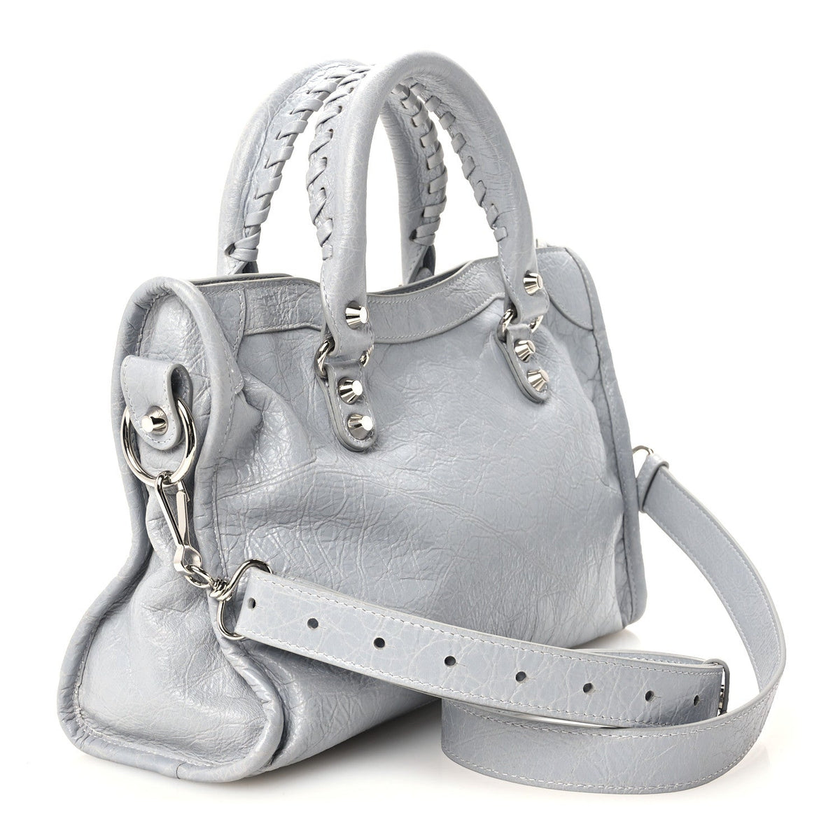 Agneau Arena Classic Silver Hardware Small Le City Light Grey