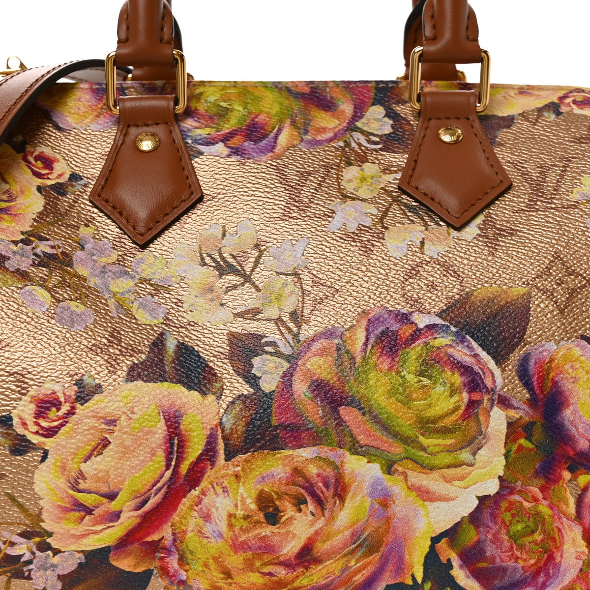 Metallic Monogram LV Garden Speedy Bandouliere 25 Gold