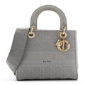 Canvas Embroidered Cannage Medium Lady D-Lite Gray