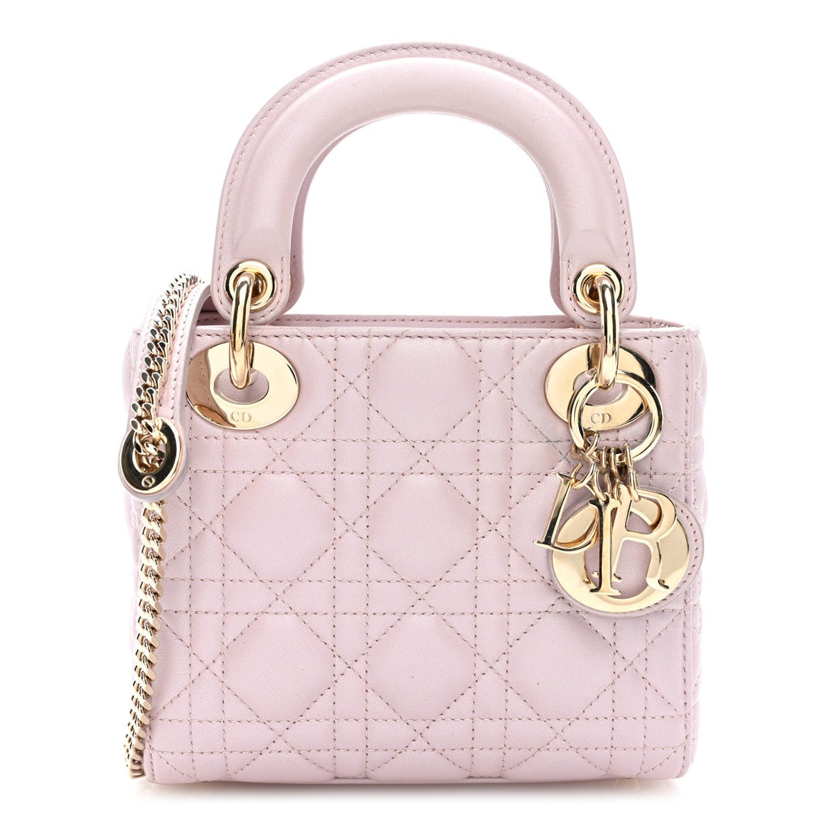Lambskin Cannage Mini Lady Dior Powder Pink