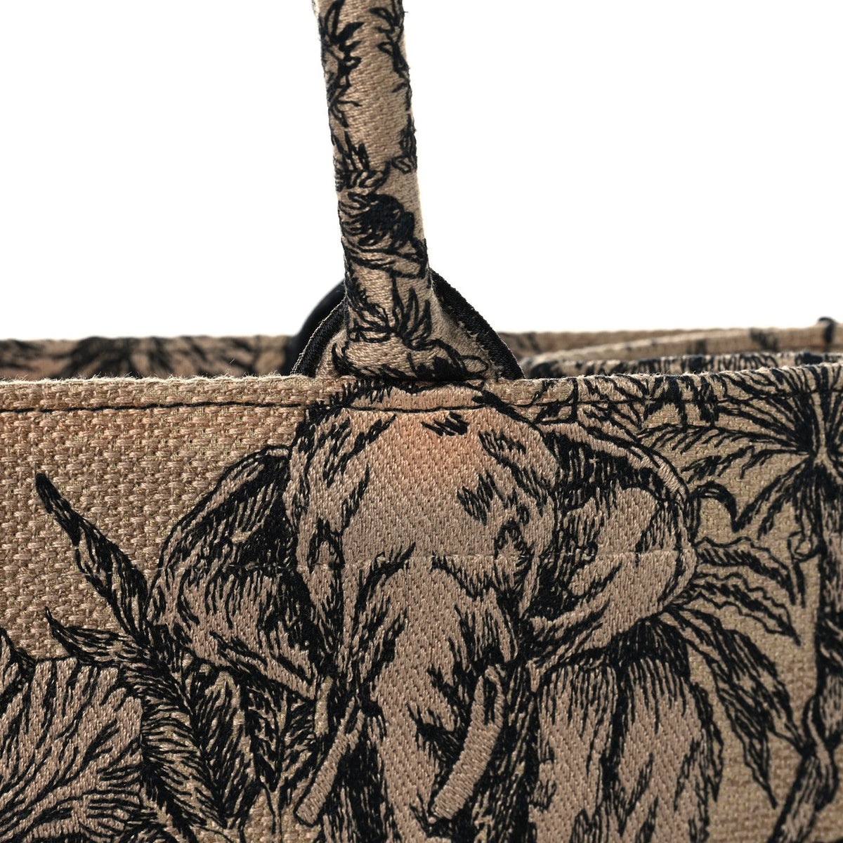 Canvas Embroidered Medium Dioriviera Toile De Jouy Book Tote Black
