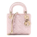 Metallic Lambskin Cannage Mini Lady Dior Lotus