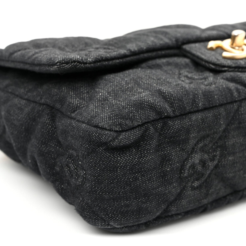Denim Quilted Medium CC Funky Town Flap Dark Blue