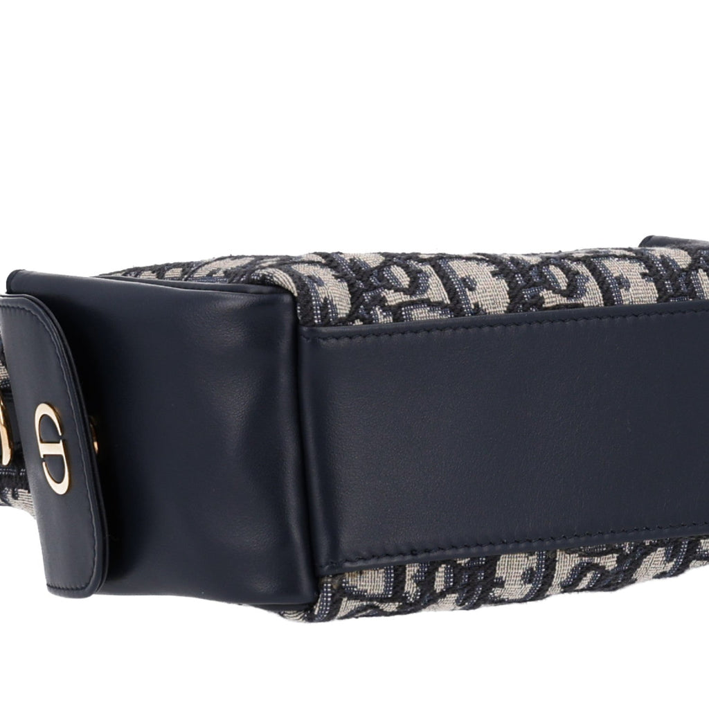 Oblique Jacquard Smooth Calfskin Mini D-Dream Blue