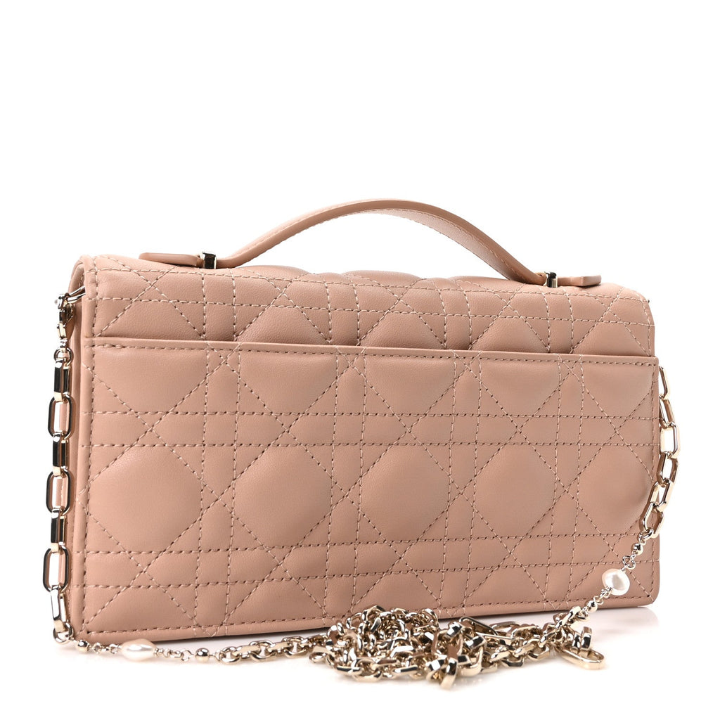 Lambskin Cannage Mini My Dior Bag Rose Des Vents