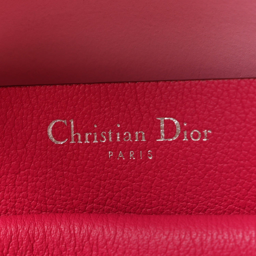 Calfskin Perforated Cannage Dioriva Tote Hot Pink