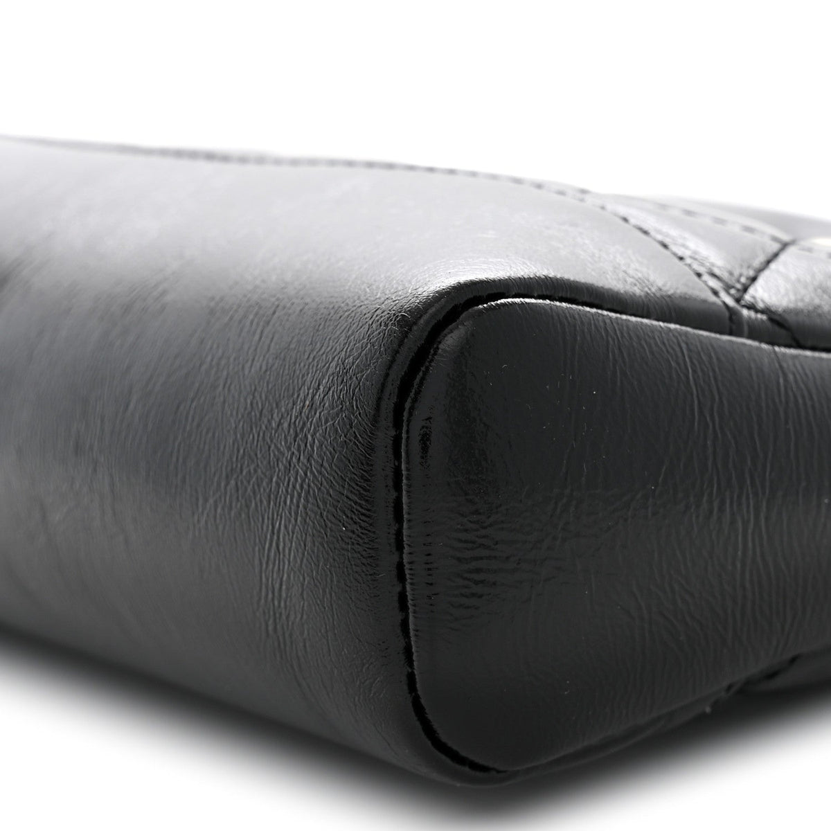 Aged Calfskin Quilted Mini 31 Shopping Bag Black