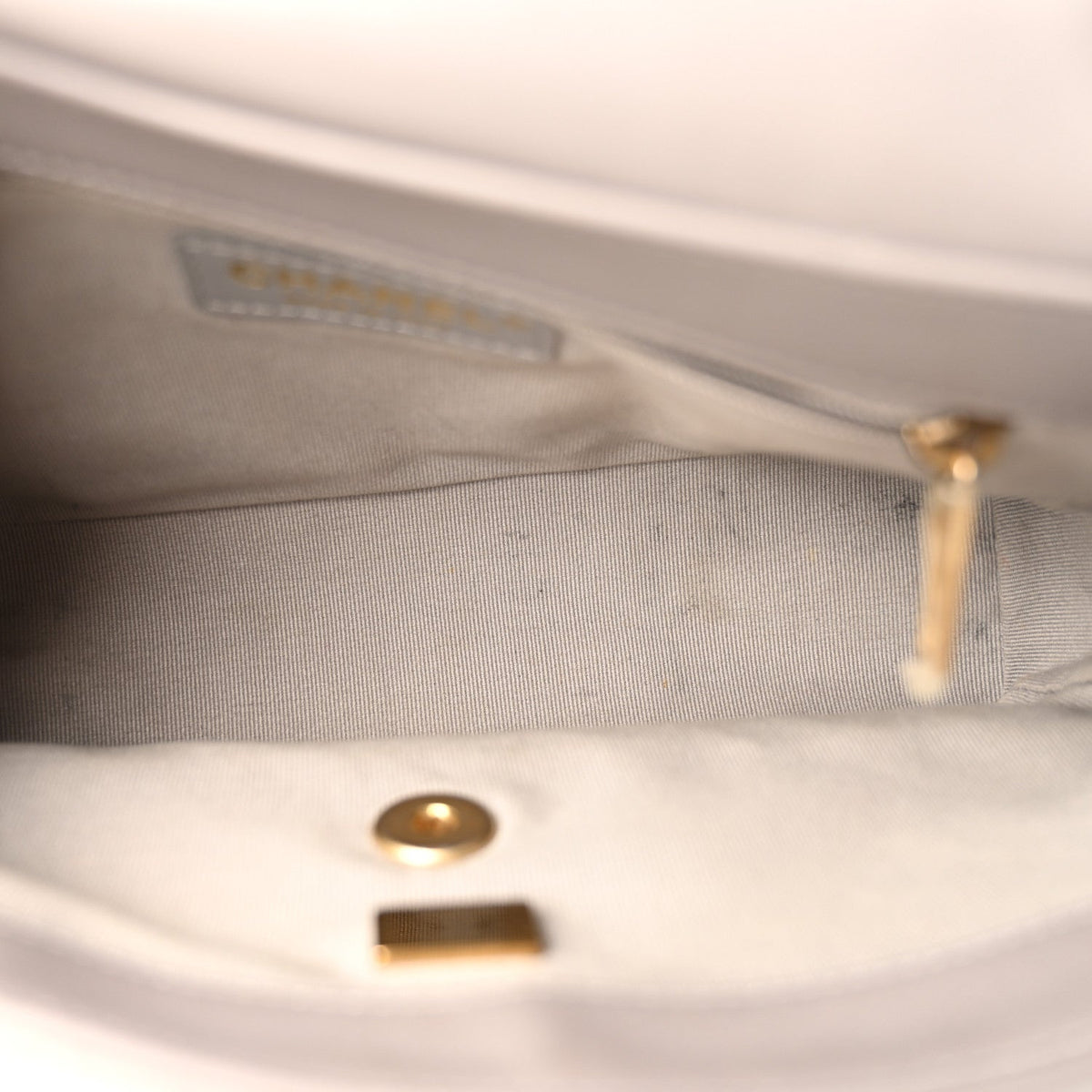 Calfskin Stitched Chain Flap Grey