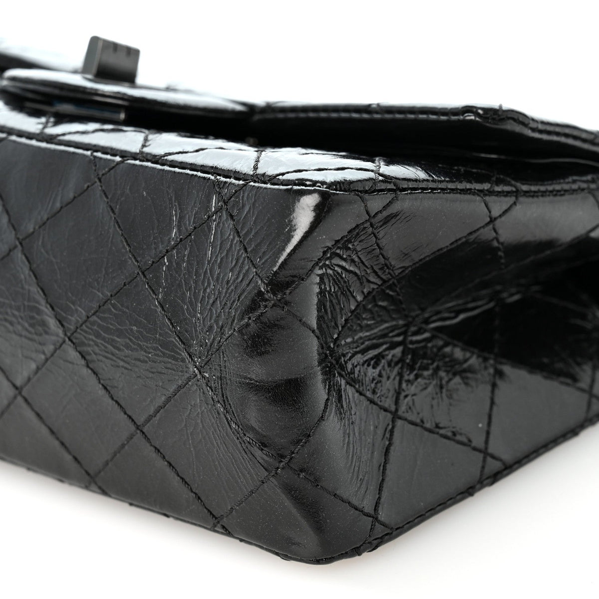 Aged Calfskin Quilted 2.55 Reissue 224 Flap So Black