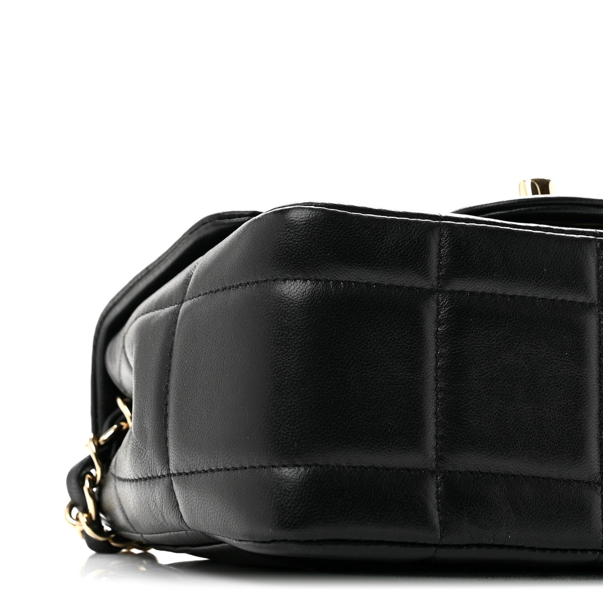 Lambskin Resin Crystal Square Quilted Mini Monacoco Flap Black