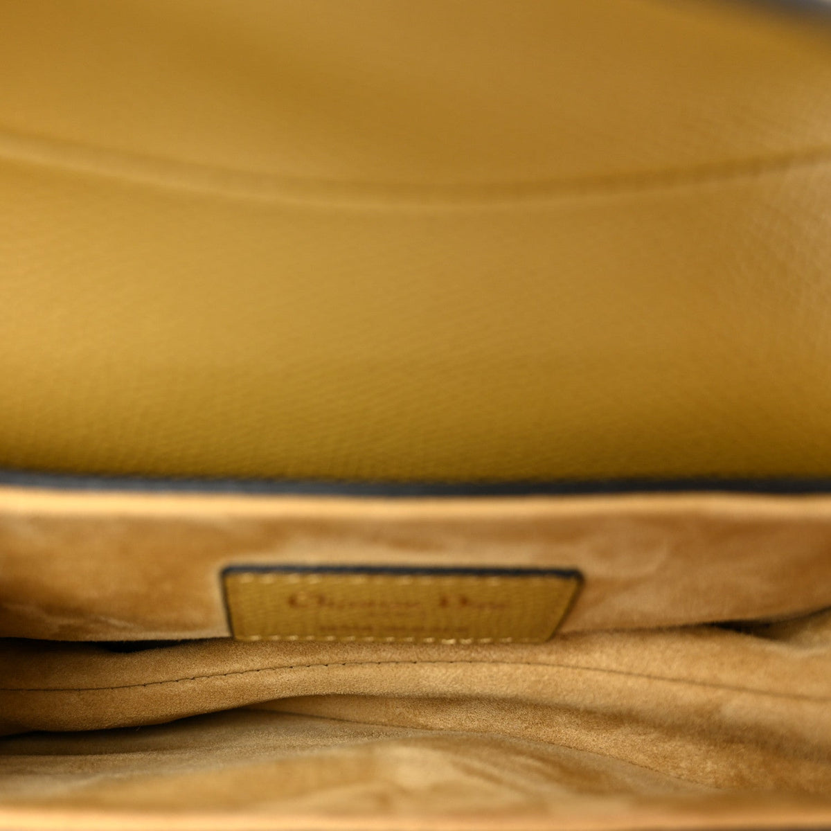 Grained Calfskin Mini Saddle Bag Beige