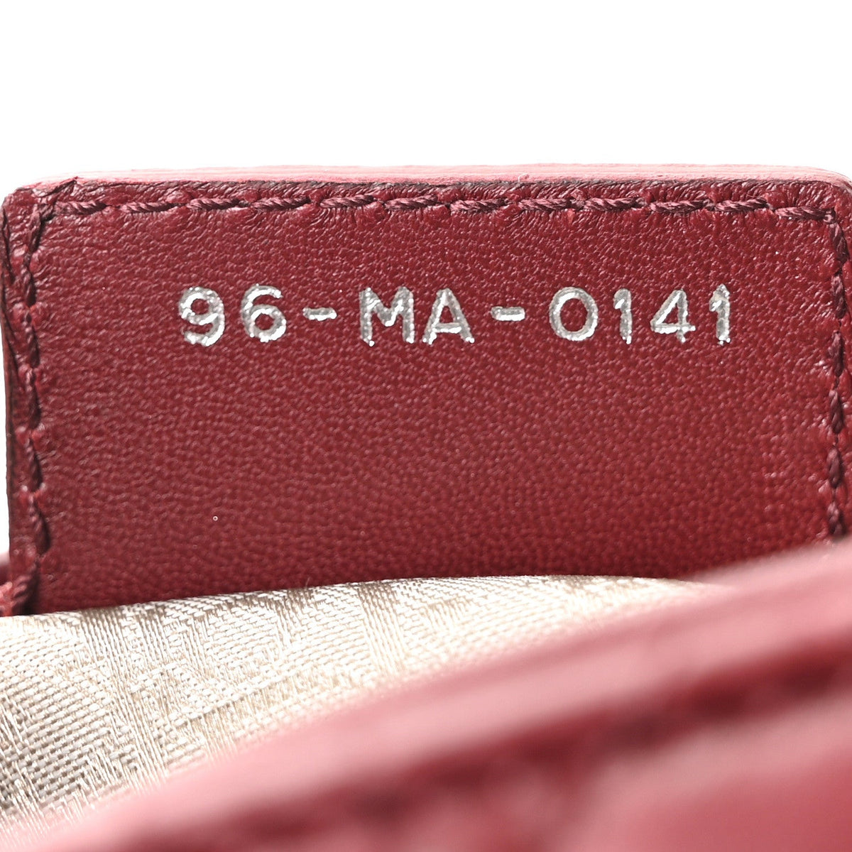 Lambskin Cannage Medium Lady Dior Burgundy