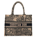 Canvas Embroidered Medium Dioriviera Toile De Jouy Book Tote Black