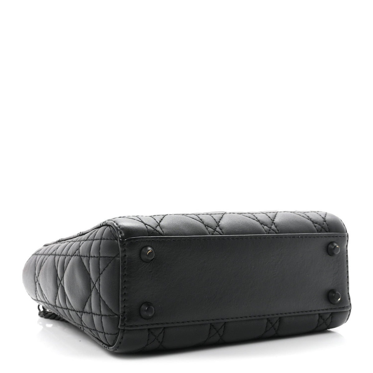 Ultra Matte Calfskin Cannage Mini Lady Dior Black