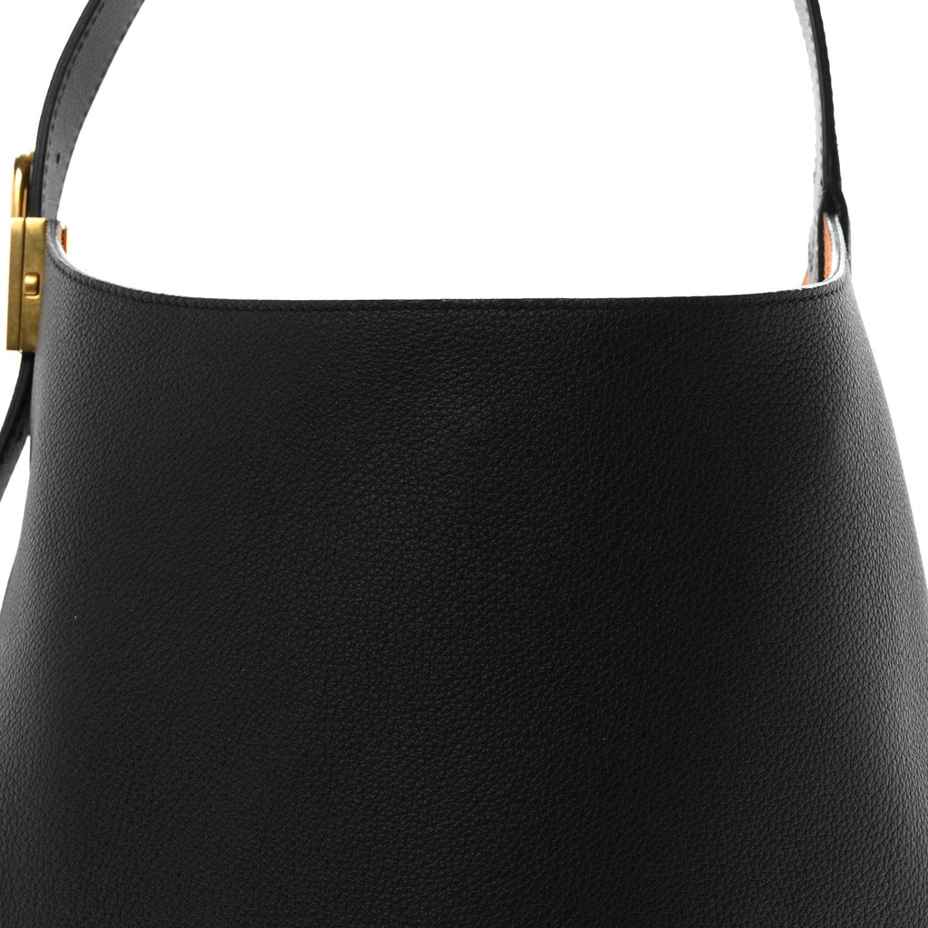 Grained Calfskin Low Key Hobo MM Black