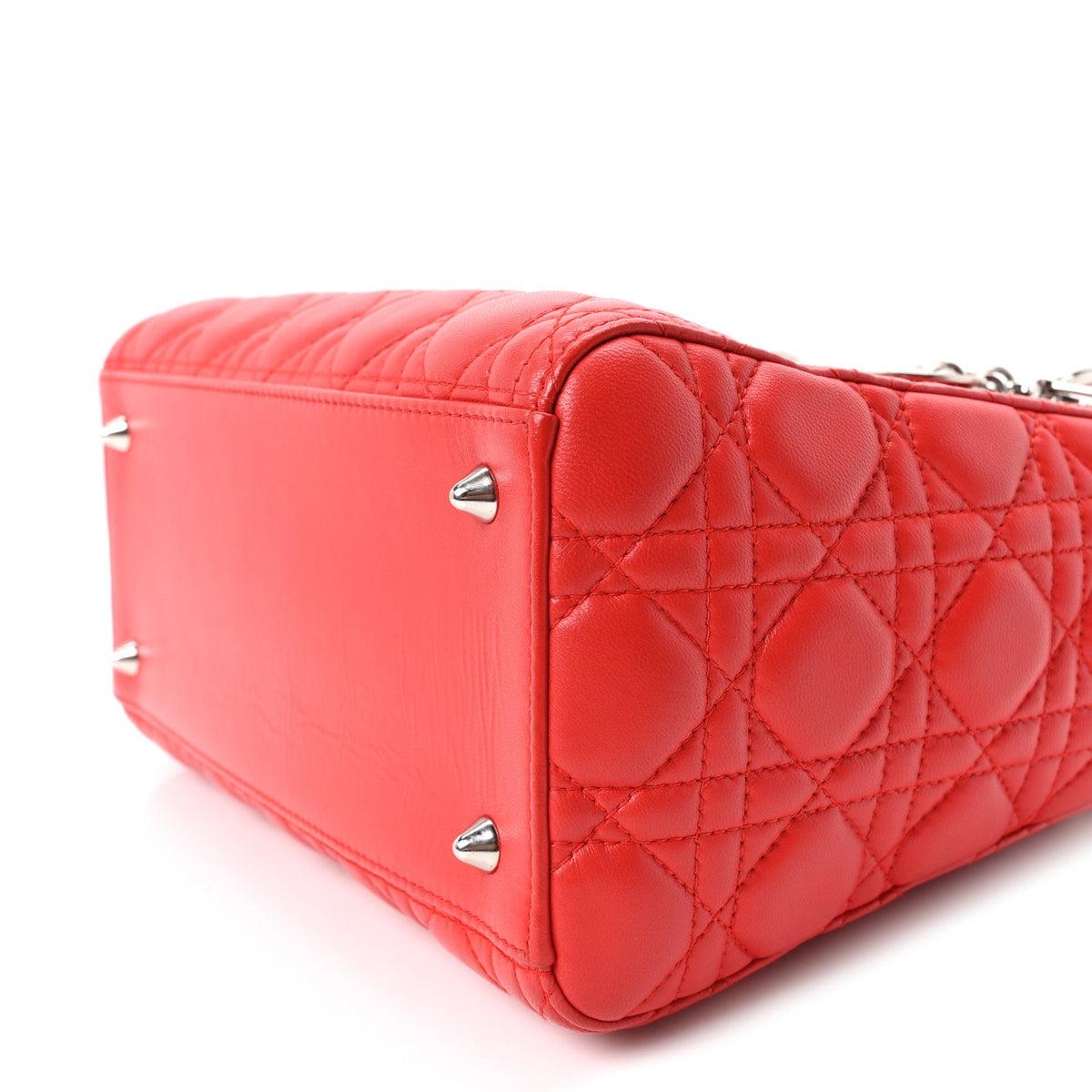 Lambskin Cannage Medium Lady Dior Red