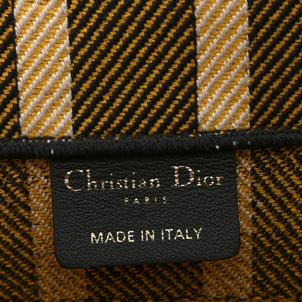 Canvas Embroidered Small Tartan Check Book Tote Yellow Multicolor