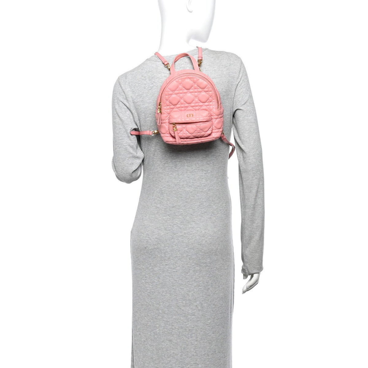 Lambskin Cannage Mini Backpack Peach Blossom