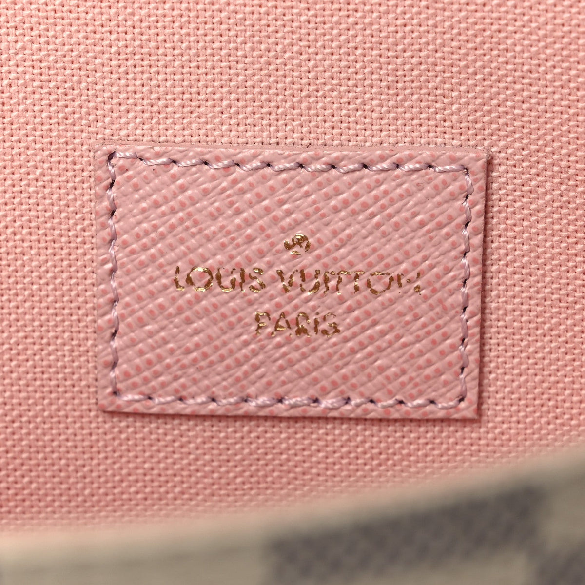 Damier Azur Pochette Felicie Chain Wallet Rose Ballerine Rose Ballerine