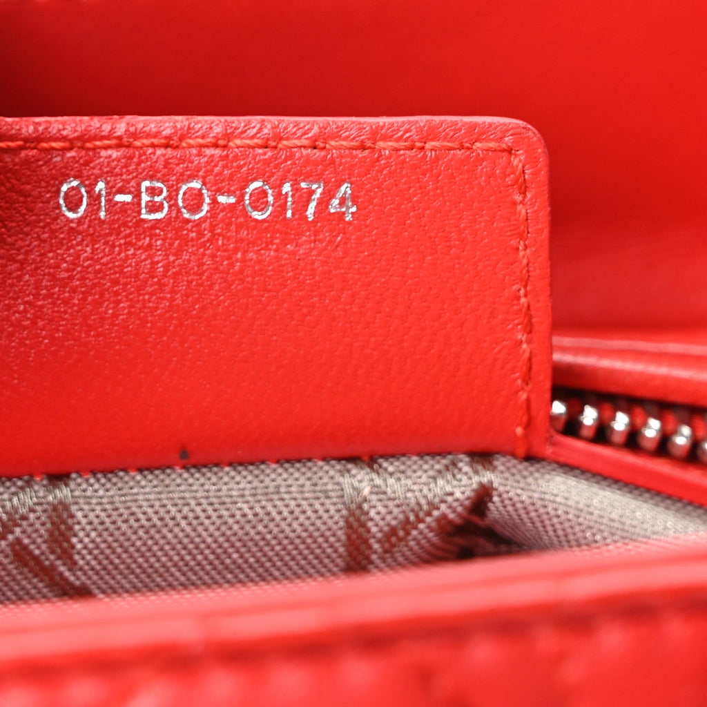 Lambskin Cannage Medium Lady Dior Red