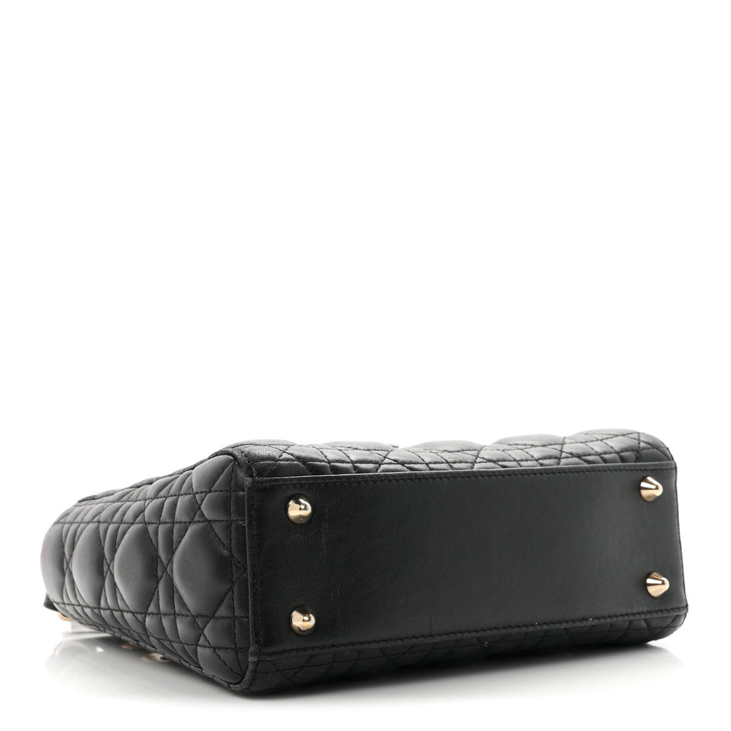 Lambskin Cannage Small Lucky Badges My Lady Dior Black