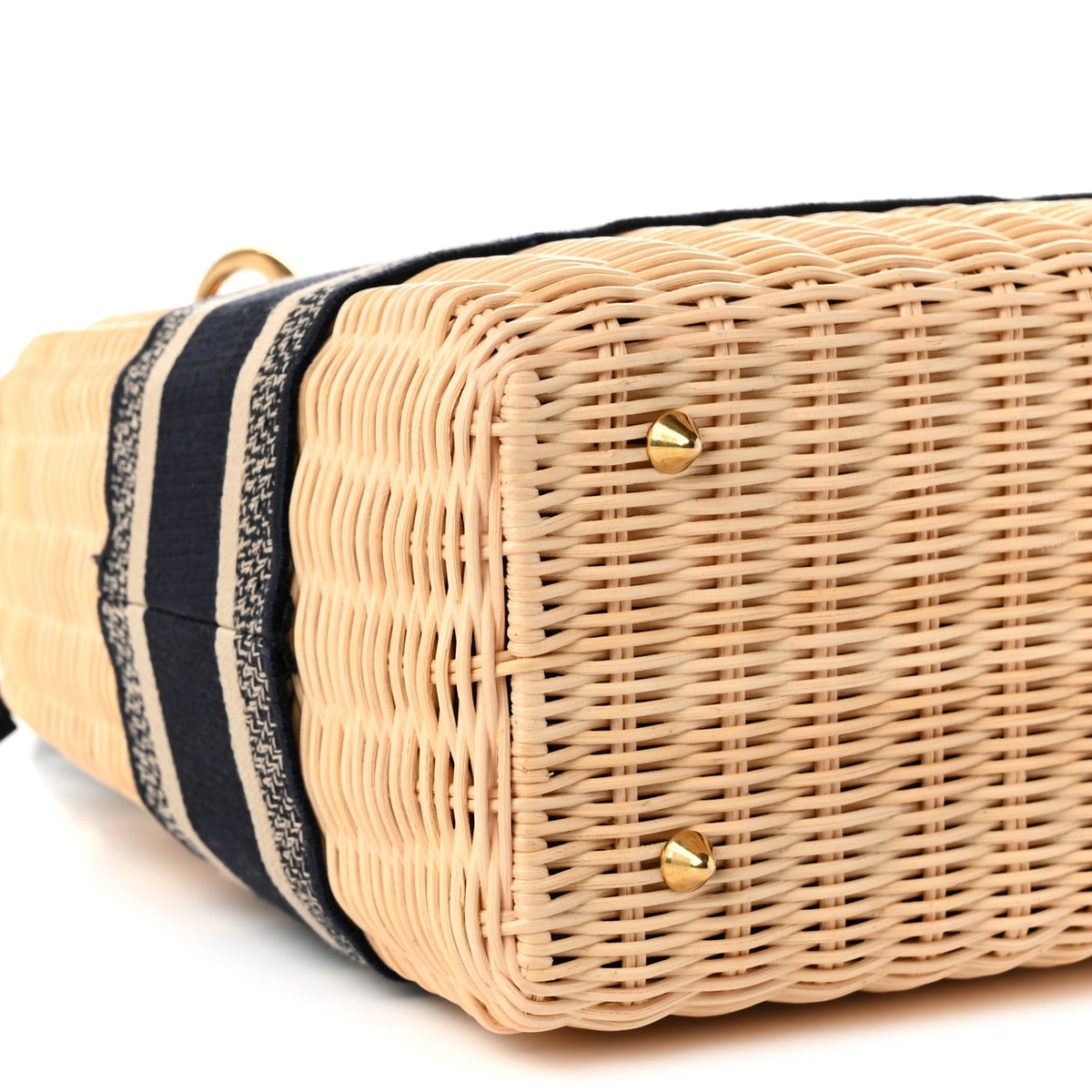 Wicker Oblique Medium Lady Dior Bag Blue