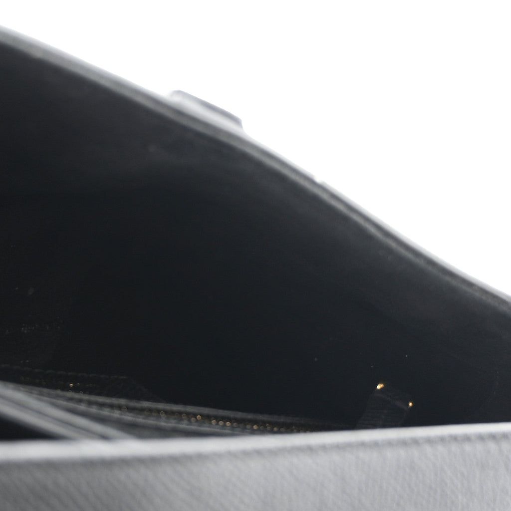 Grained Calfskin Saddle Bag Black