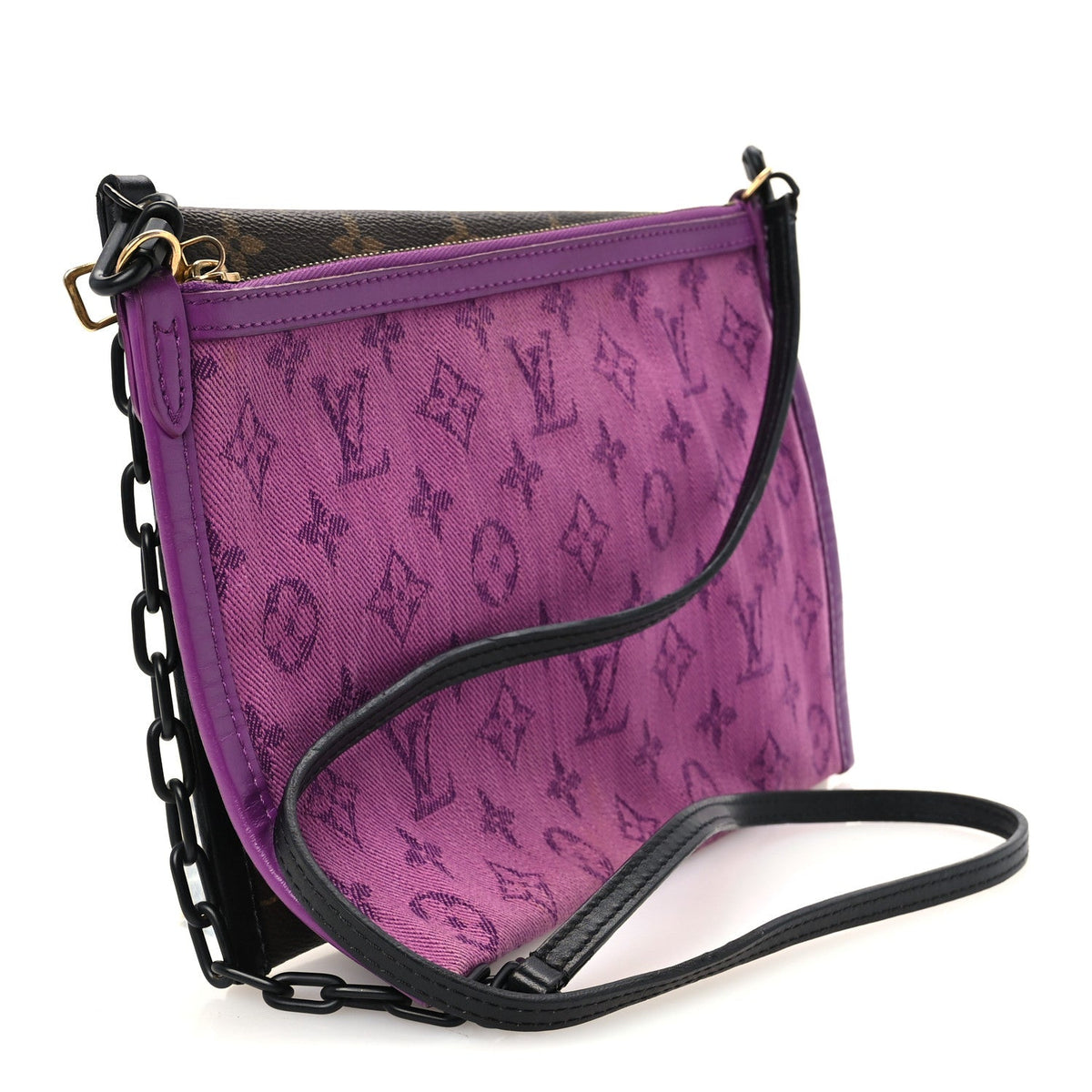 Monogram Double Flat Messenger Marron