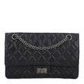 Aged Calfskin Quilted 2.55 Reissue 225 Flap Black