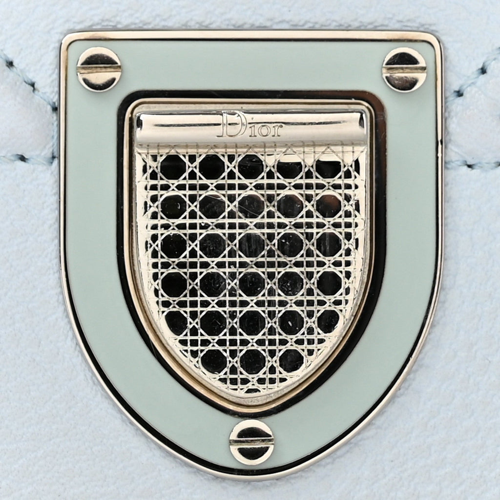 Grained Calfskin Diorama Croisiere Chain Wallet Light Blue
