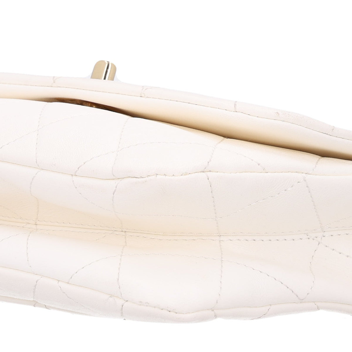 Lambskin Quilted Small Color Match Flap White Multicolor