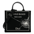 Canvas Embroidered Medium In Cold Blood Book Tote With Strap Black Multicolor