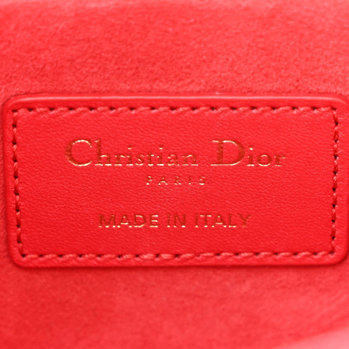 Lambskin Cannage Medium Lady D-Joy Red