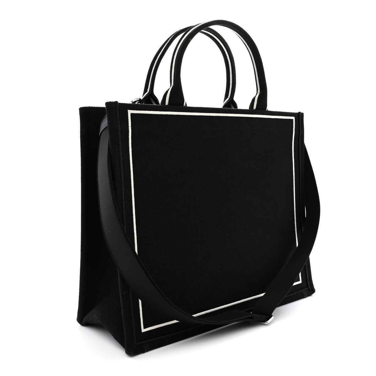 Canvas Embroidered Medium In Cold Blood Book Tote With Strap Black Multicolor