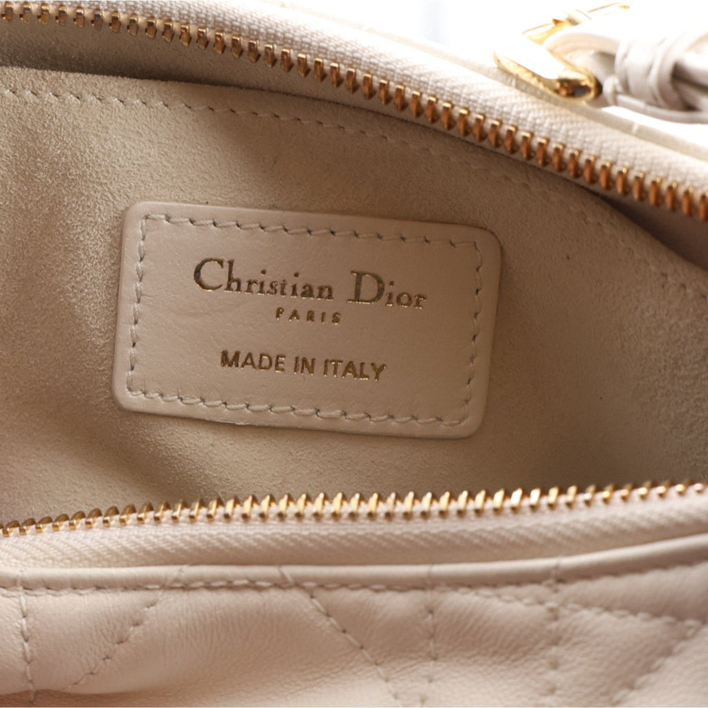 Lambskin Cannage CD Lounge Bag Latte
