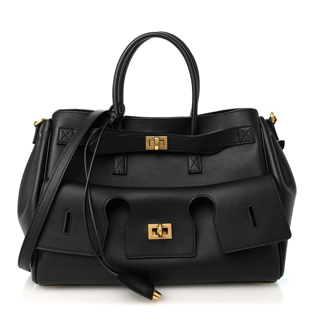 Smooth Calfskin Small Bel Air Carry All Bag Black