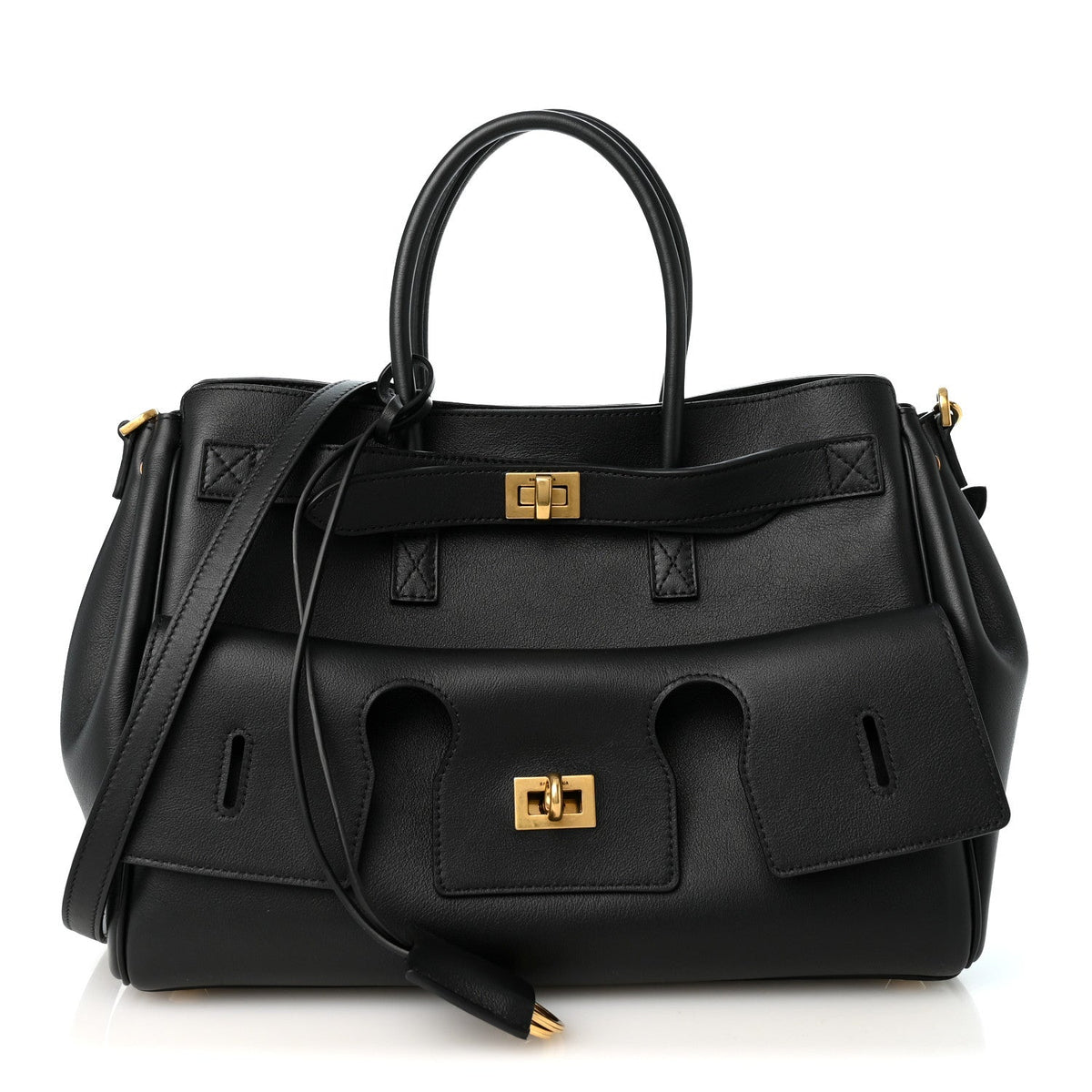Smooth Calfskin Small Bel Air Carry All Bag Black