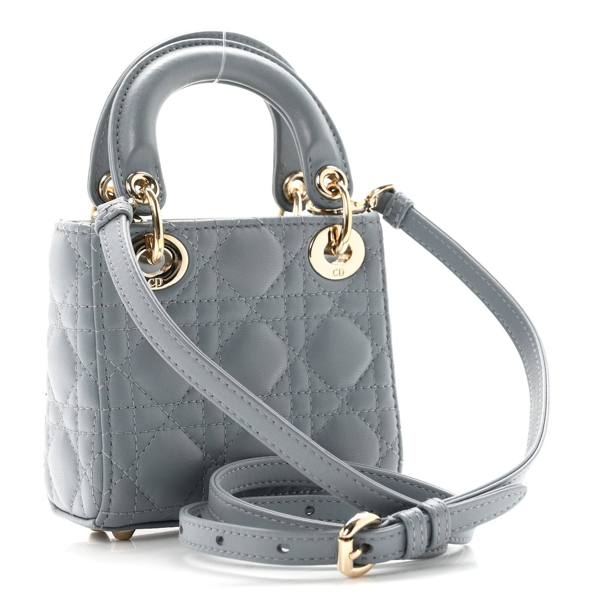 Lambskin Cannage Micro Lady Dior Cloud Blue