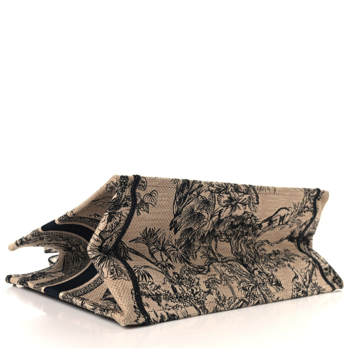 Canvas Embroidered Medium Dioriviera Toile De Jouy Book Tote Black