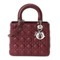 Lambskin Cannage Medium Lady Dior Burgundy