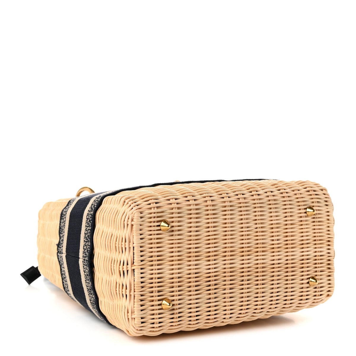 Wicker Oblique Medium Lady Dior Bag Blue