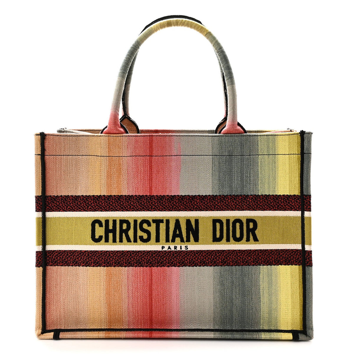 Canvas Embroidered Medium Dioraura Book Tote Multicolor