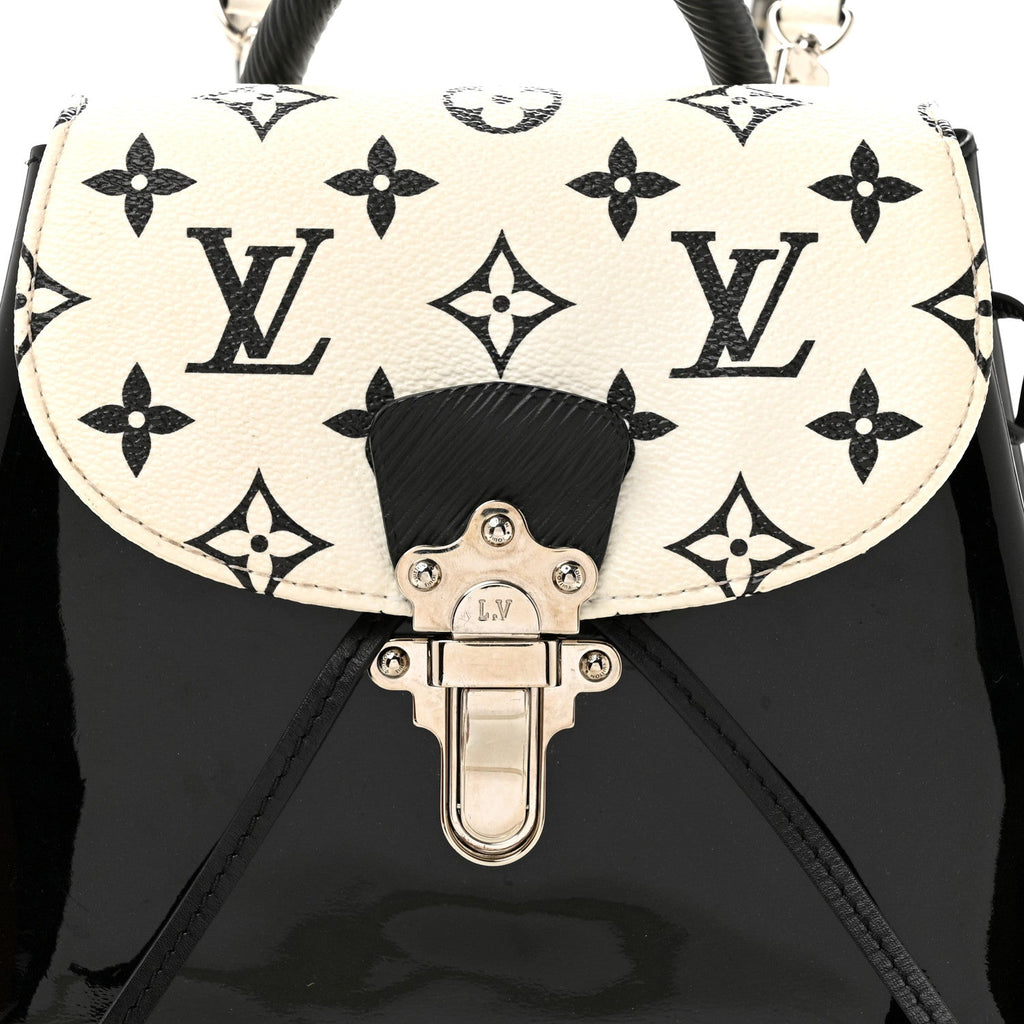 Patent Monogram Hot Springs Backpack Black White