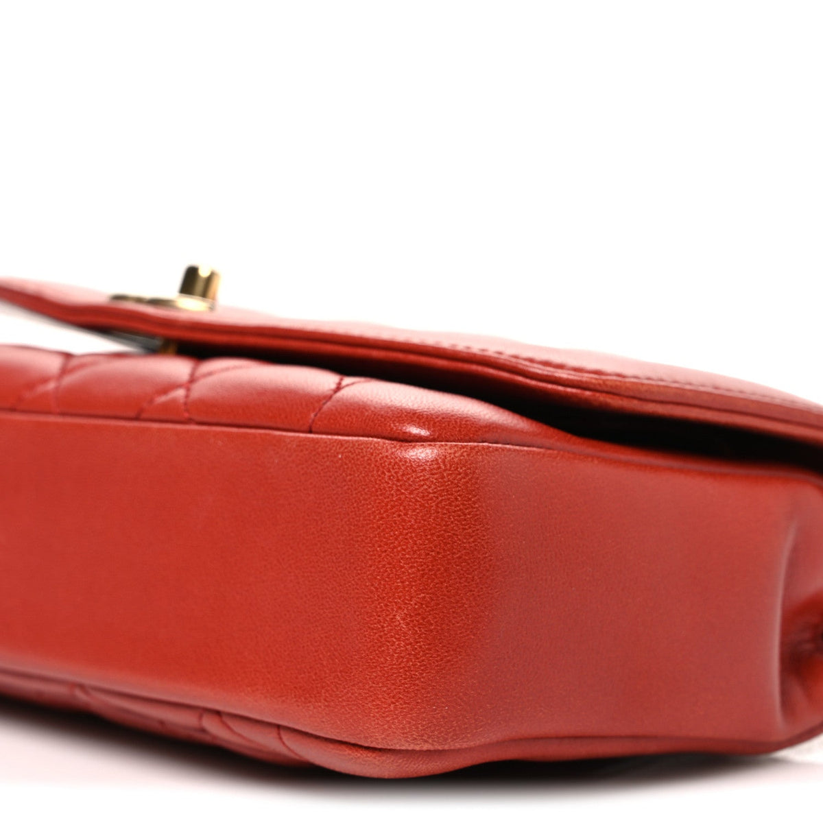 Lambskin Quilted Small Single Flap Red