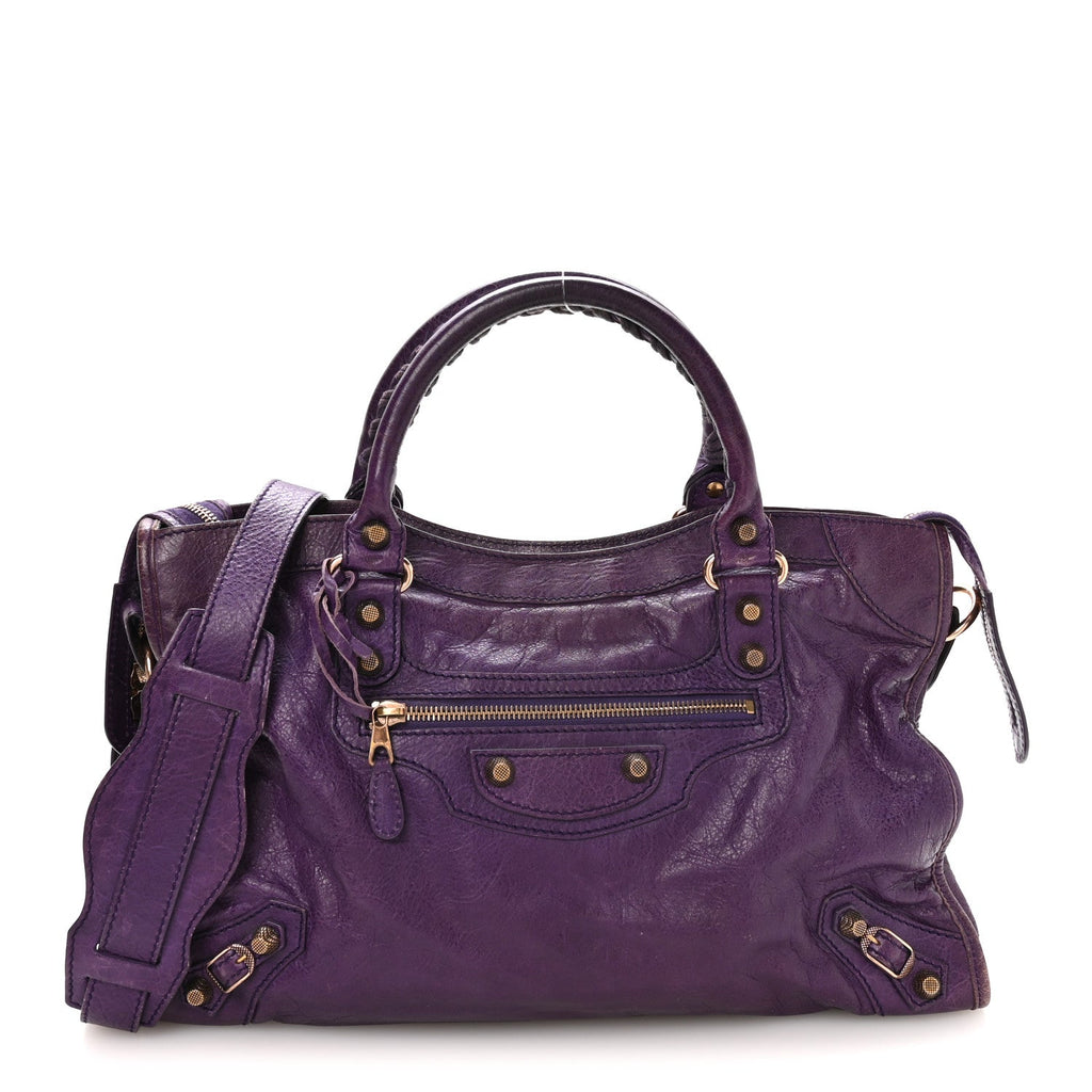 Agneau Giant 12 Rose Gold Hardware City Dark Violet