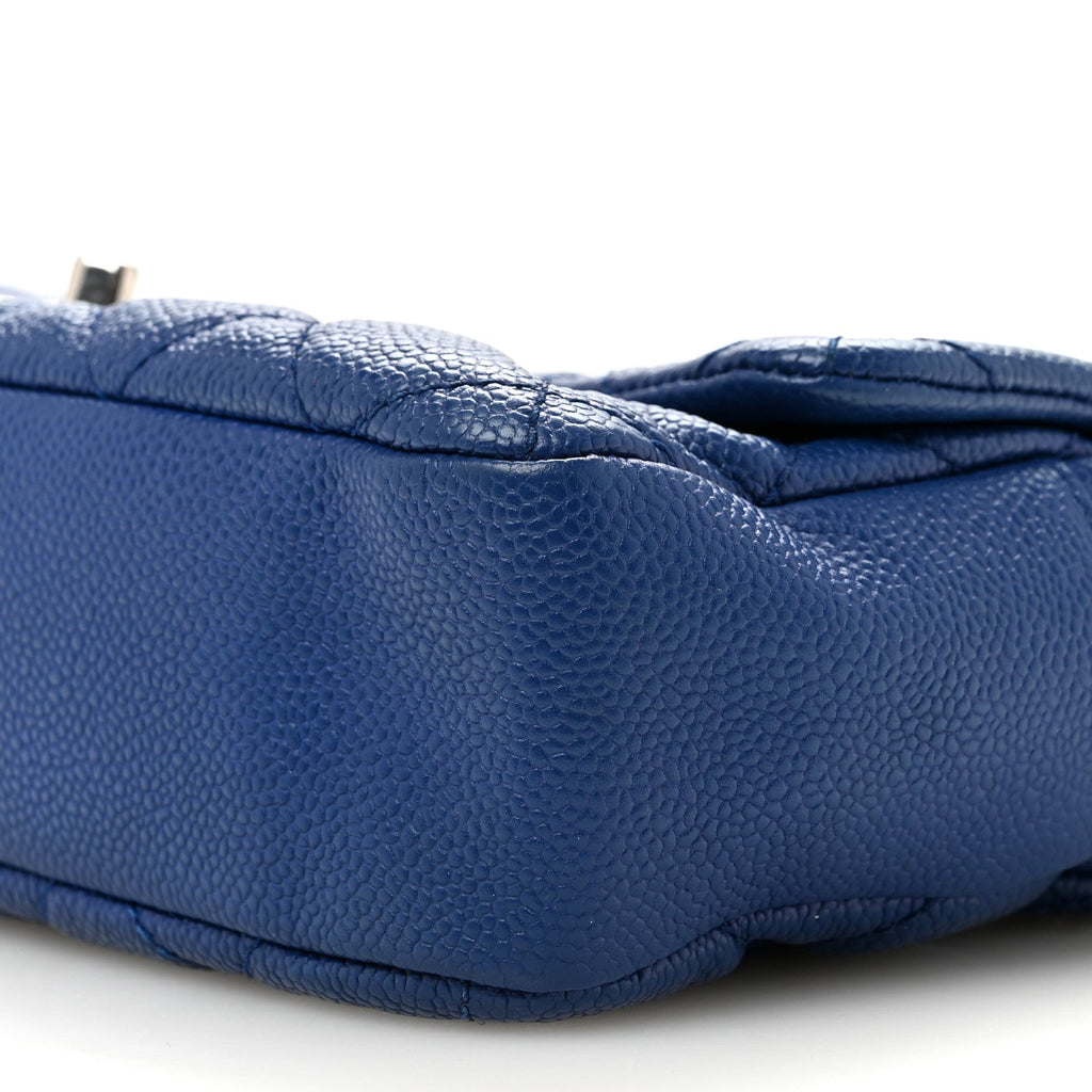 Caviar Quilted Medium Easy Flap Blue