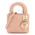 Lambskin Cannage Micro Lady Dior Rose Des Vents