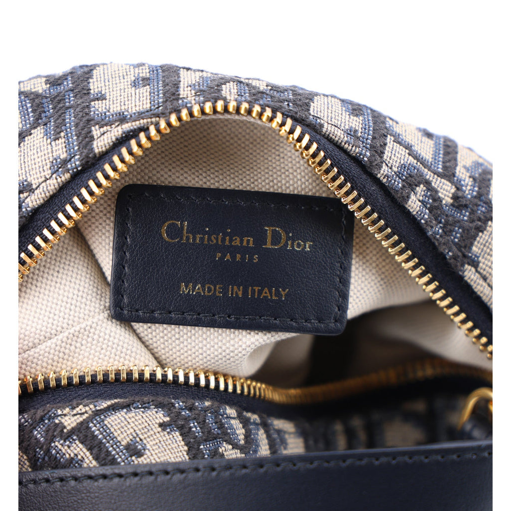 Oblique Jacquard Smooth Calfskin Mini D-Dream Blue