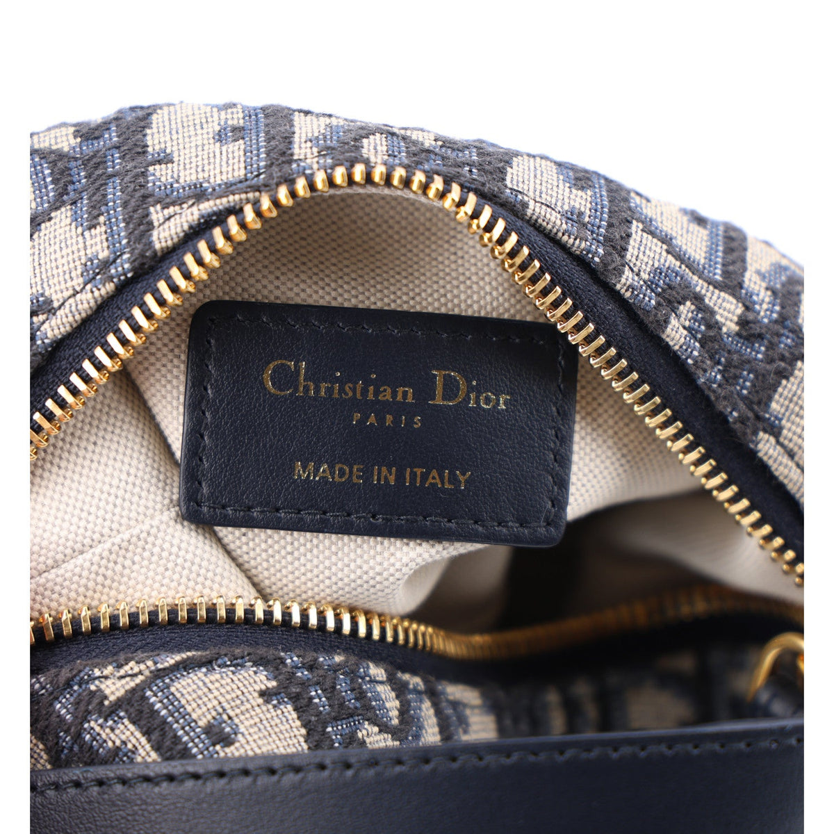 Oblique Jacquard Smooth Calfskin Mini D-Dream Blue